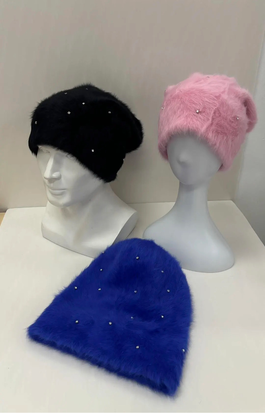 BLUE POP-STAR MOHAIRS BEANIES