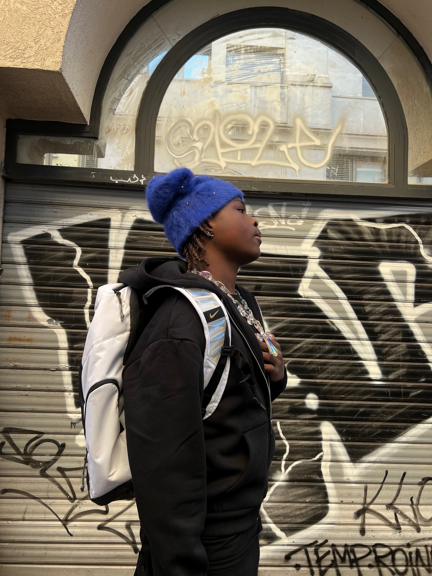 BLUE POP-STAR MOHAIRS BEANIES